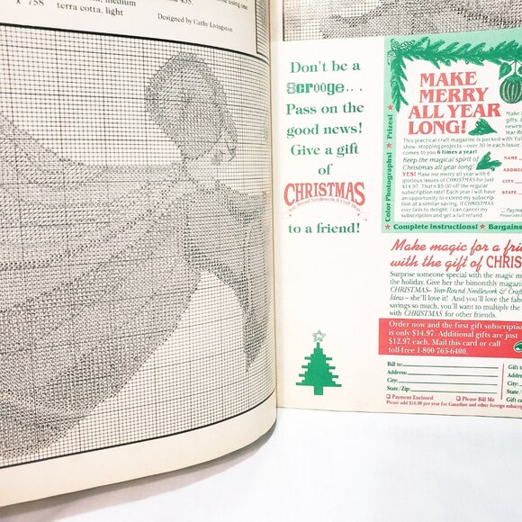 Christmas Year Round Needlework Craft Ideas Cross Stitch Booklet 1990 30 Project - Picture 4 of 10